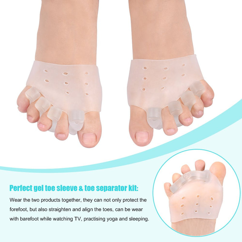 [Australia] - Gel Toe Correctors and Spacers Toe Finger Straightener Bunion Corrector Pads Ease Relief Forefoot Cushion Gel Separators Toe Separators 