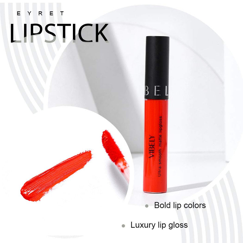 [Australia] - Eyret Matte Gothic Liquid Red Lipstick Smooth High Pigment Lip Gloss Long Lasting Waterproof 24 Hours Lip Color Professional Makeup Lipsticks for Women and Girls Pack of 1 Red10# 