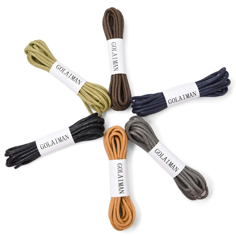 [Australia] - GOLAIMAN Waxed Dress Shoe Laces - Round Oxfords Shoelaces Leather Shoe Lace For Men Women 28inch(71cm) Black 