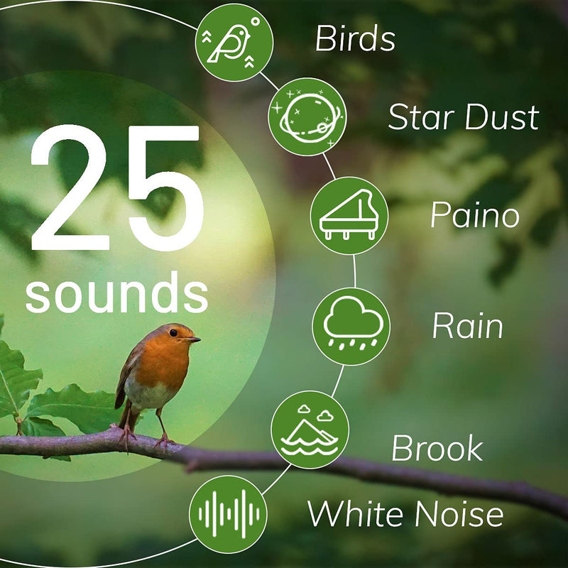 [Australia] - Magicteam White Noise Machine 10 Colors Lights and 25 Soothing Sounds Sleep Sound Machine with 5 Timers with Memory Feature Portable Sound Machine for Baby Adults. 