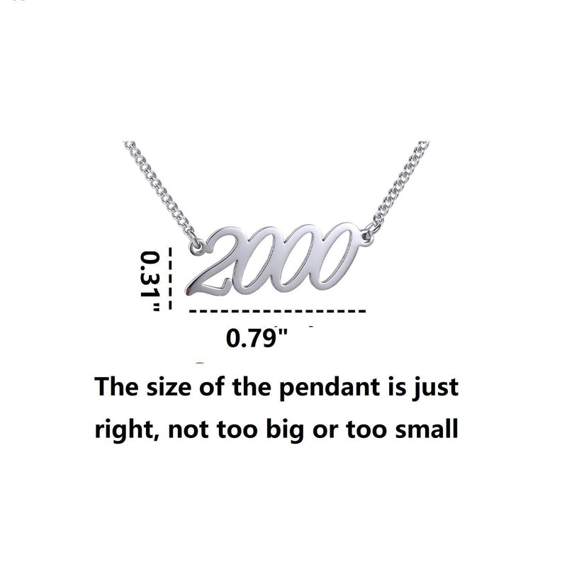 [Australia] - WIGERLON Birth Year Number Necklace Birthday Gift for Women and Girl Color Silver and Gold 2003 
