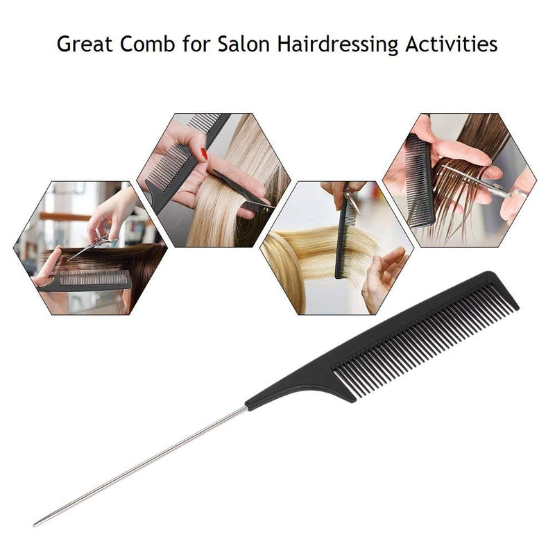 [Australia] - 12pcs Hair Sectioning Clips + 1pcs Antistatic Tail Comb, Hair Clamp Grips for Women Girls Hairdressing Styling Salon Tool (Clips & Comb Set) Black 