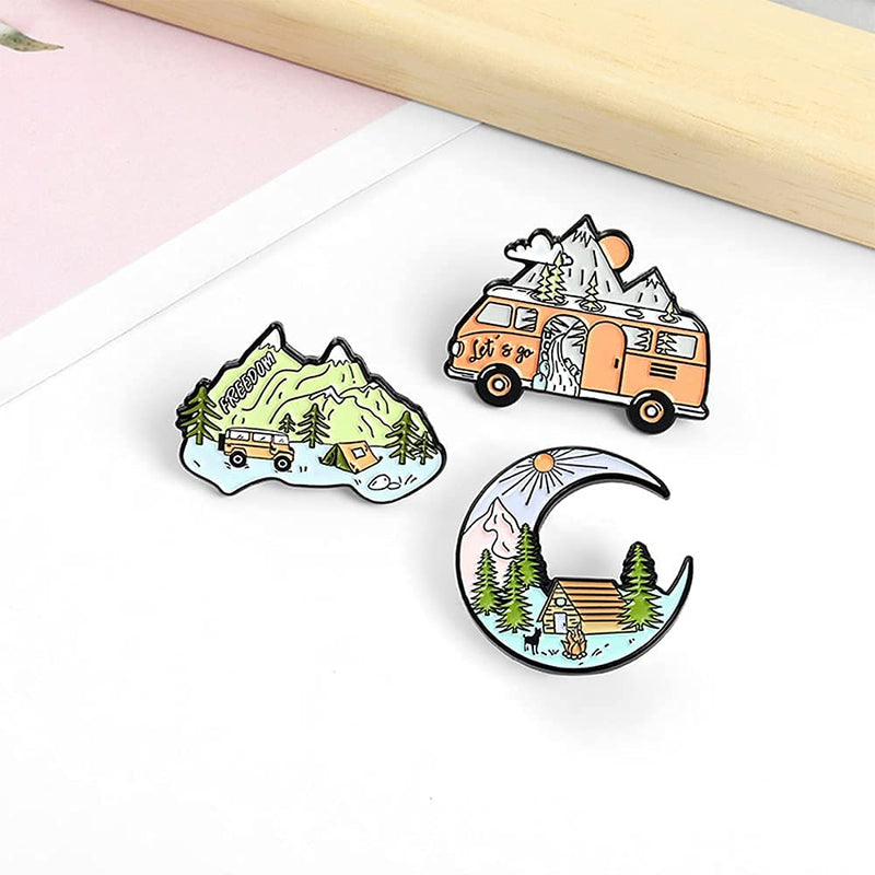 [Australia] - Plant Animal Novelty Brooch Enamel Pins Set Cartoon Pins Decoration for Women Boys Girls Men Bag Jackets Hats CarTravel 