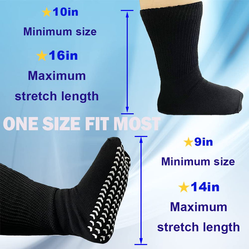 [Australia] - 2 Pairs of Extra Wide Diabetic Socks for Swollen Feet-Non Slip Cast Socks-Ideal for Edema Feet, Socks for Lymphedema, No Obstruction of Circulation, Mens and Womens-Black 