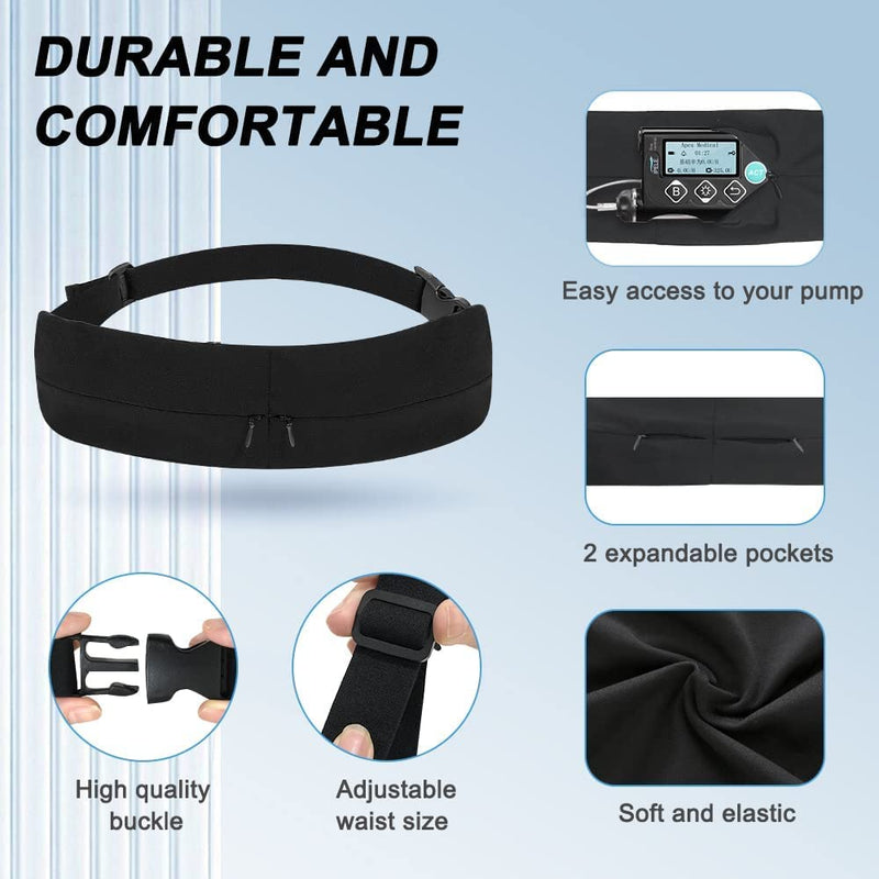 [Australia] - Comfortable No Bounce Lightweight Medical Wide Band Holder Accessories for Men Women Diabetic Belt for Running or Travel Adjustable Insulin Pump Belt 