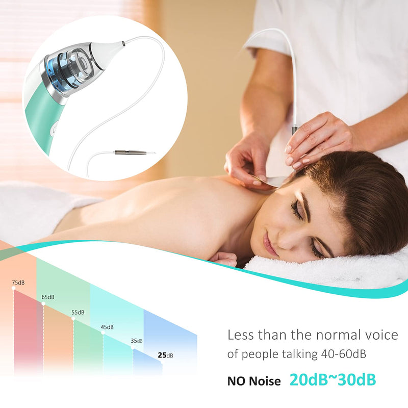 [Australia] - Ear-Wax-Vacuum-Removal, Strong Suction Ear Vacuum Ear Wax Sucker 5 Levels Electric Soft Earwax Removal Kit USB Charge Reusable Spiral Silicone Ear Wax Remover Tool Vacuum Cleaner for Kids Adult 