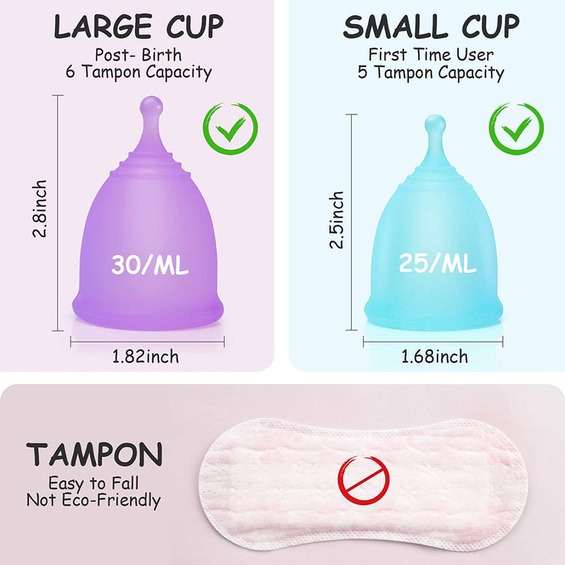 [Australia] - Menstrual Cup Steamer, Portable Menstrual Cup Wash Kit, Comes with Two Reusable Period Cup, High Temperature Steam, One Button Control, Great Partner for Women Also Suitable for Kegel Balls 