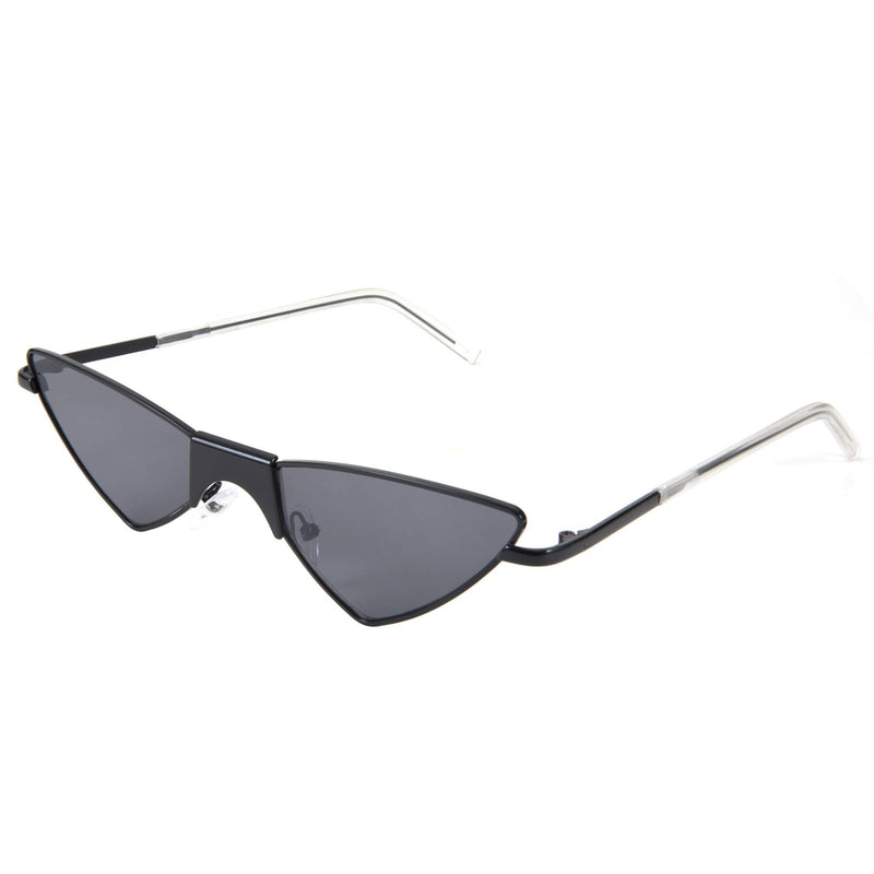 [Australia] - FEISEDY Sharp Small Cat Eye Sunglasses Women PUNK Party Metal ROCK UV400 Glasses B2721 Black 57 Millimeters 