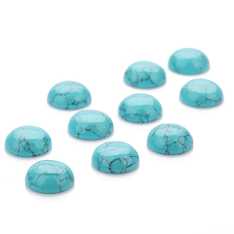 [Australia] - JJG 20pcs Round Stone Cabochons Flatbacks Turquoise Gemstone Dome Cameos, 4mm 