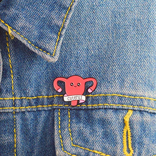 [Australia] - RUIZHEN Uterus Ovary Pin Feminist Medical Symbol Female Organ Gynecologist Nurse Gift Jewelry Brooch Pins red & pink 