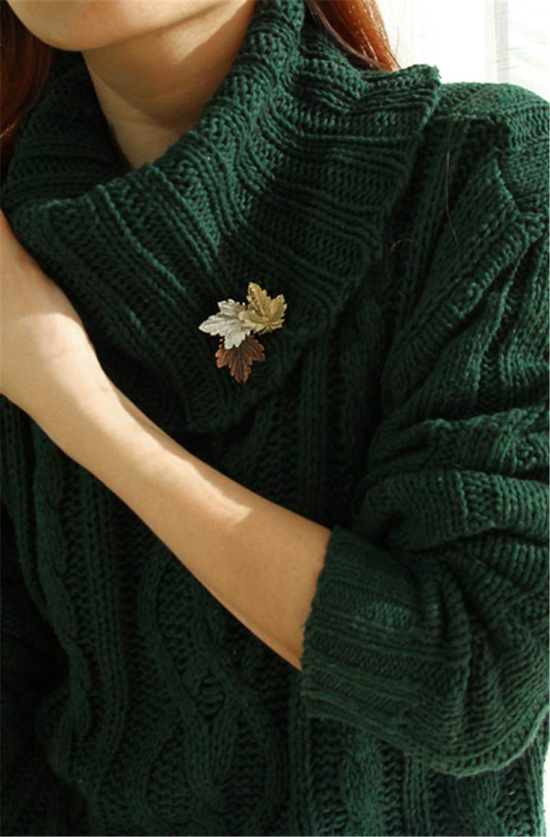 [Australia] - Vintage Broches Girls Pin Maple Leaf Brooch Bronze Brooches Pins Exquisite Collar for Women Dance Party Accessories 
