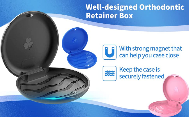 [Australia] - (2 Pack) Retainer Case,Solid Orthodontic Retainer Case (Pink) Pink 