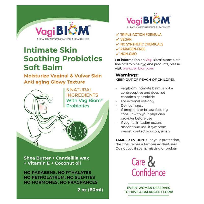 [Australia] - Biom Probiotic Intimate Skin Soothing Probiotics Soft Balm SheaButter with VagiBiom Probiotics for Skin Care. 100% NATURAL - NO PARABENS. VEGAN FORMULA. Maintain Optimal pH, and relieves Feminine discomfort 