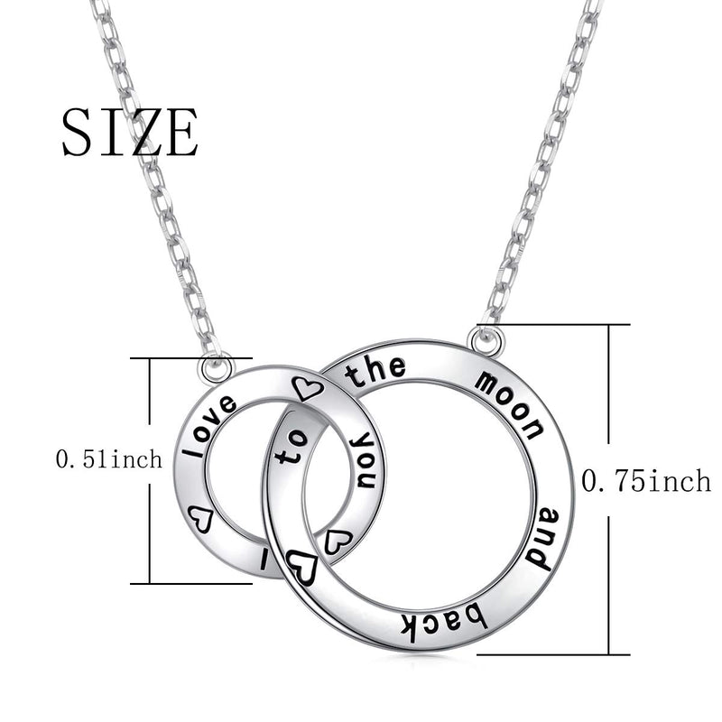 [Australia] - S925 Sterling Silver Mother's Love Heart Pendant Necklace Gift for Women Wife Mother Daughter 03_I love you to the moon and back 