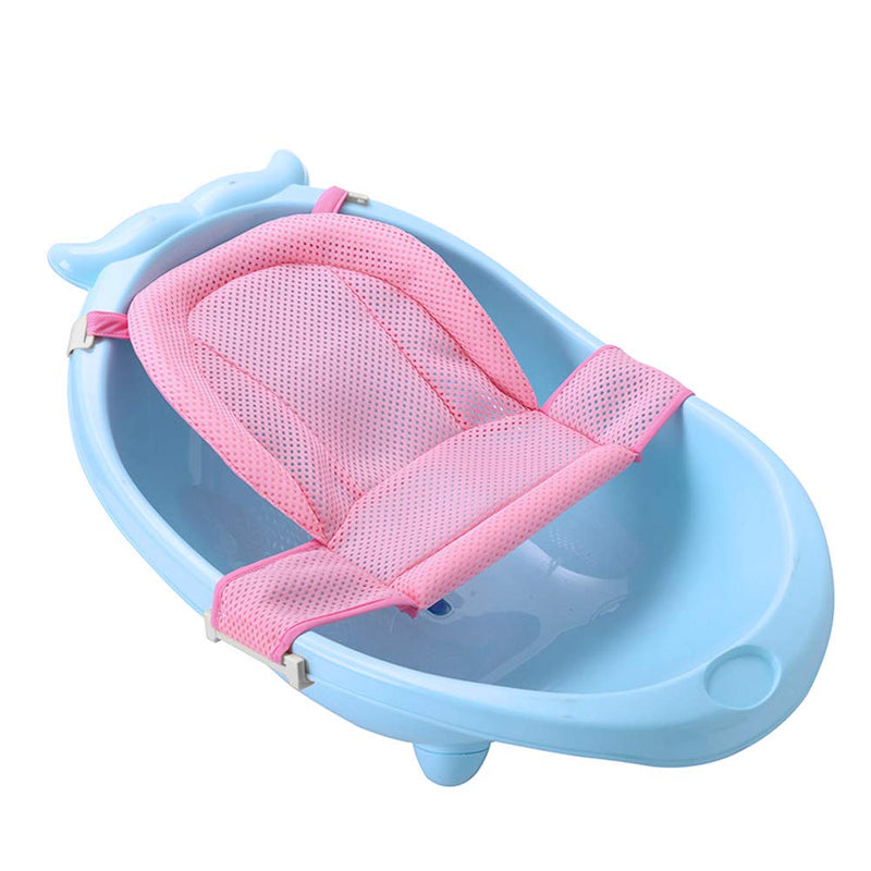 [Australia] - Upgraded Baby Bath Support Seat Baby Bath Net Newborn Shower Mesh Infant Bath Support Pad Non-Slip Bathtub Seat Support Mat Adjustable Comfortable Baby Shower Bathtub Sit Up Mesh for Infant 0-3 Years Pink(No Bathtub) 