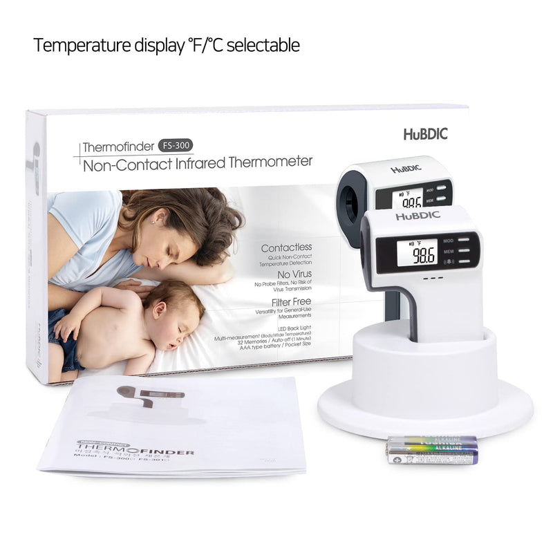 [Australia] - HuBDIC Medical Grade Infrared Non-Contact Thermometer │Made in S. Korea│ LCD Display, Instant Read │Thermometer for Adults, Kids, Toddlers, Infants, and Babies (Black) Black 