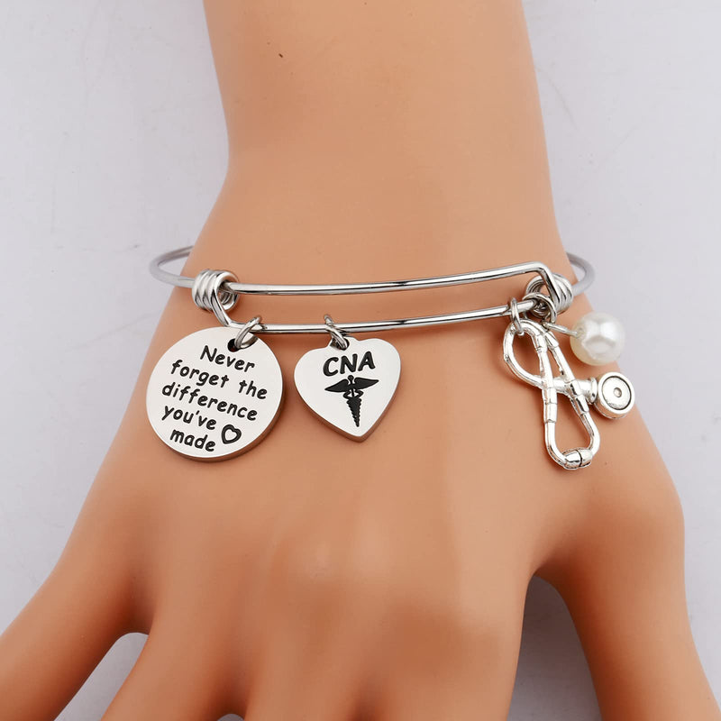 [Australia] - WSNANG CNA Bracelet Certified Nursing Assistant Gift Nursing School Graduation Gift Never Forget The Difference You've Made Bracelet CNA Difference BR 