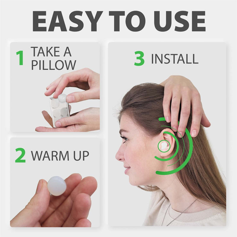 [Australia] - PQ Wax Ear Plugs for Sleep - 6 Silicone Wax Earplugs for Sleeping and Swimming - Gel Ear Plugs for Noise Cancelling & Ear Protection - Sleeping Earplugs with Sound Blocking Level of 32 Db (6-Pillows) 
