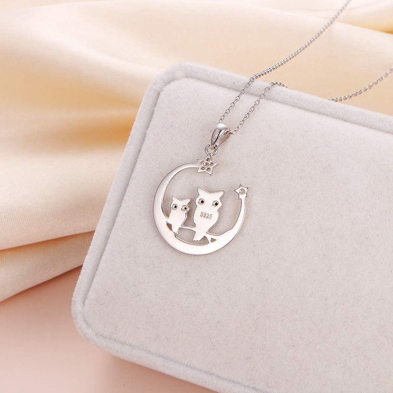 [Australia] - YinShan Sterling Silver Owl Tree of Life/Owl Moon Pendant Necklace for Women Teen Girls Owl Gifts for Owl Lover Jewelry owl moon 