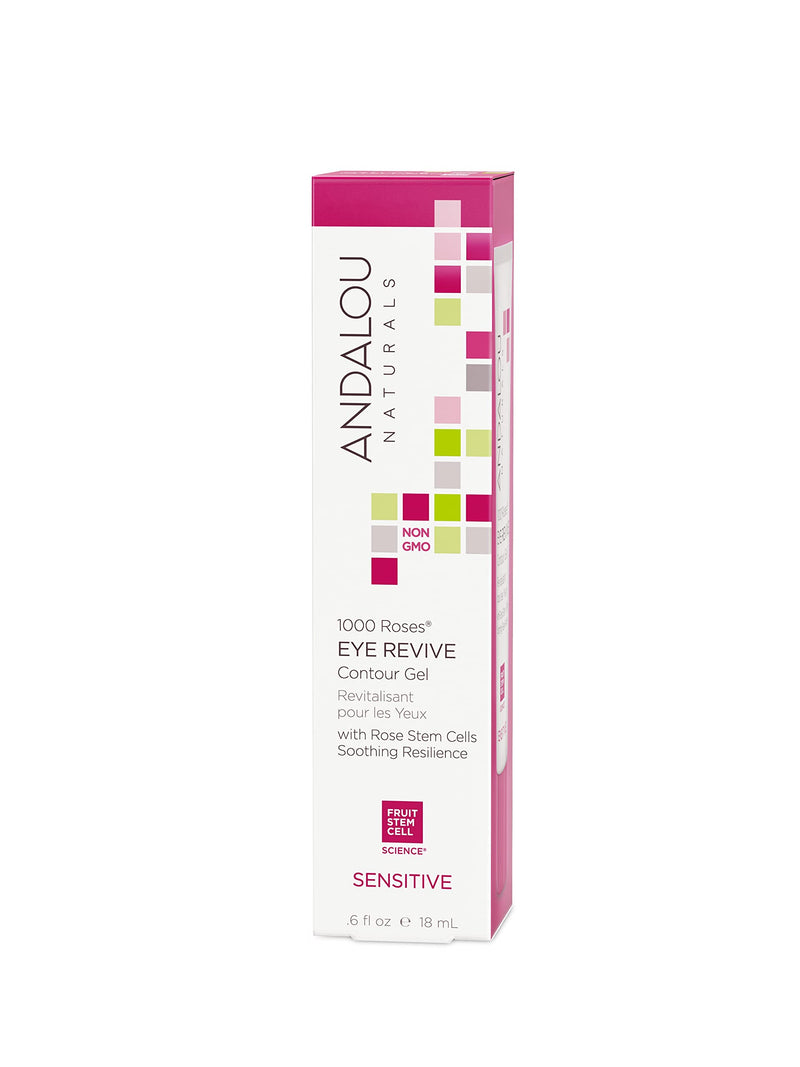 [Australia] - Andalou Naturals 1000 Roses Eye Revive Contour Gel, 0.6 oz, for Sensitive, Dry, Delicate or Easily Irritated Skin, Soothes & Calms 