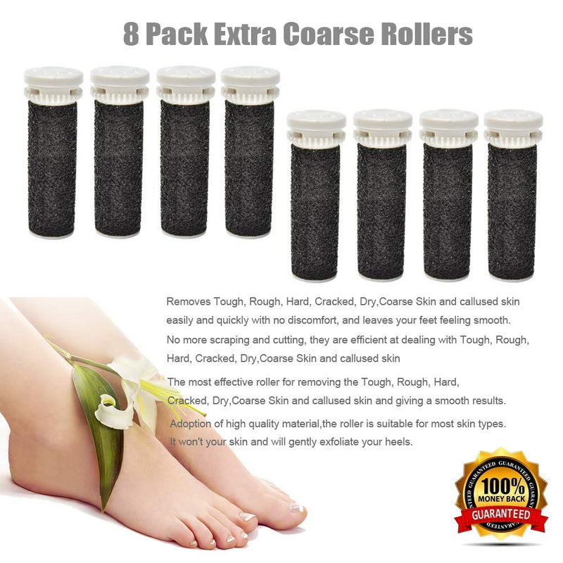 [Australia] - 8 Pack Black Replacement Roller Refills Compatible with Scholl Express Pedi Foot Smoother-Extra Coarse 8 Pack Black 