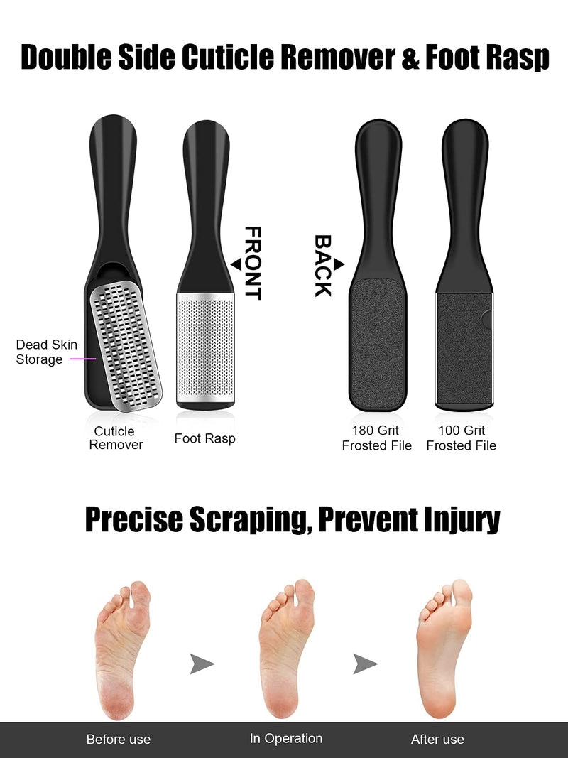 [Australia] - Pedicure Tool Kit, 25 in 1 Foot Care Pedicure Tools Set for Men Women Stainless Steel Foot File Set, Professional Callus Dead Skin Remover, Included Nail Toenail Clipper File Foot Rasp 