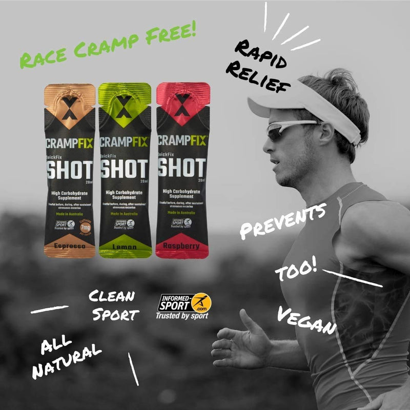 [Australia] - Crampfix QuickFix Shot Sachets - Fast & Effective Relief from Muscle Cramp (3 x 20ml Packets) (Lemon) Lemon 