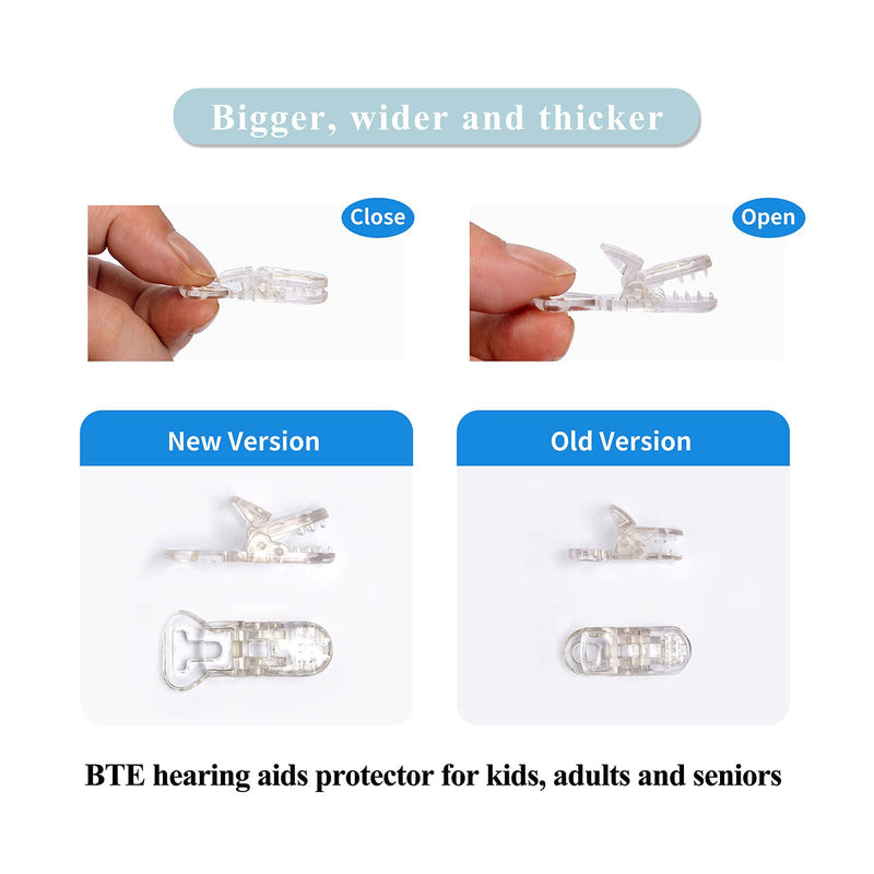 [Australia] - Hearing Aid Clip for Seniors Adults - Anti-Lost Lanyard Protector BTE Clip Holder Rope with Loops and Clip and Security Clip（Black） Black 