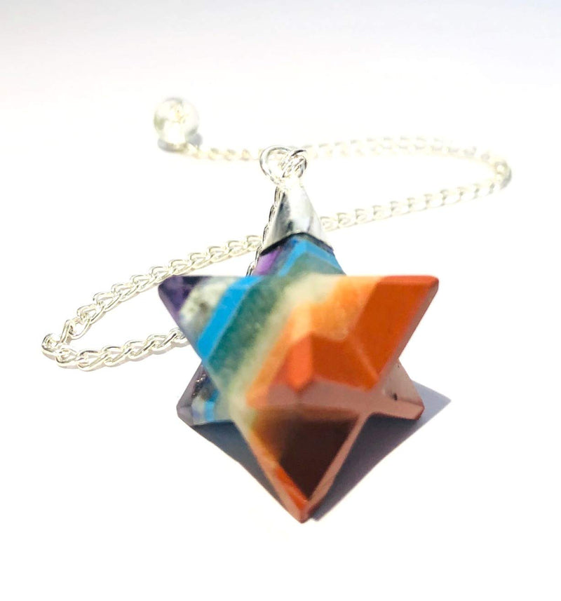 [Australia] - crystalmiracle Chakra Merkaba Star Pendulum Crystal Healing Metaphysical Gemstone Reiki Feng Shui Fashion Jewelry Gift Spiritual Peace Meditation Handcrafted Accessory 
