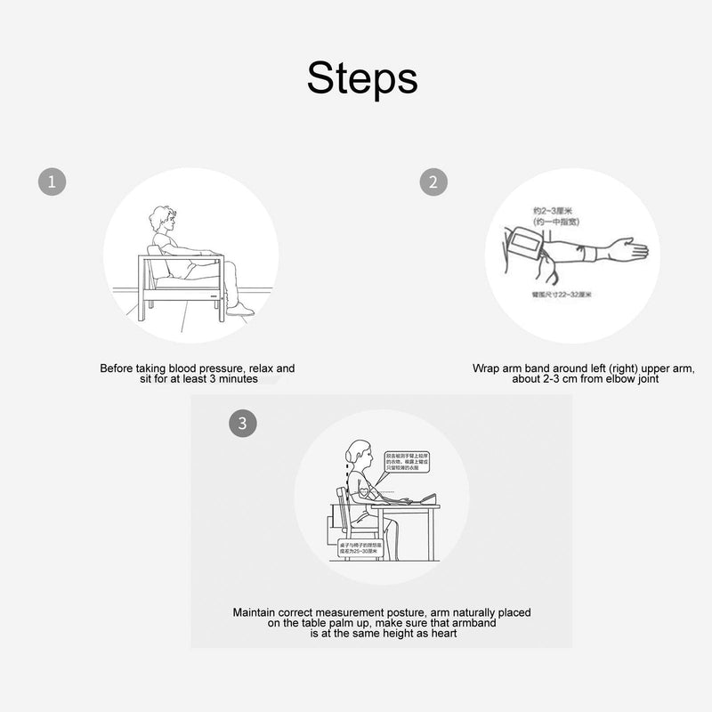 [Australia] - Blood Pressure Monitor, Voice Broadcast Arm Heart Rate Monitor with Large Lcd Display Screen and Fonts, for Middle‑aged and Elderly People(#1) #1 