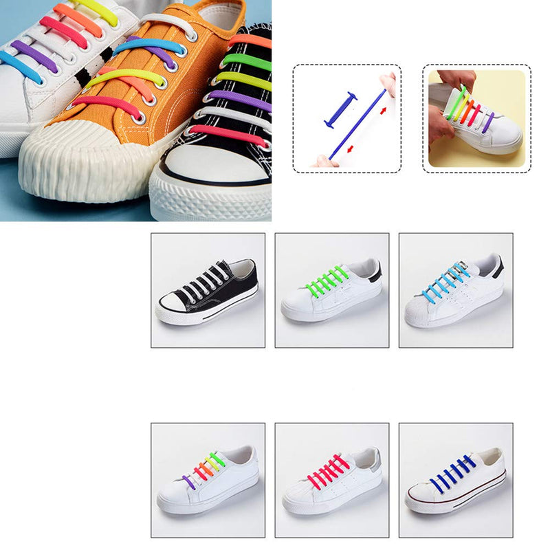 [Australia] - No Tie Shoelaces for Adults and Kids Silicone Elastic Tieless Shoe Lace for Sneakers Black Youth and Adults 