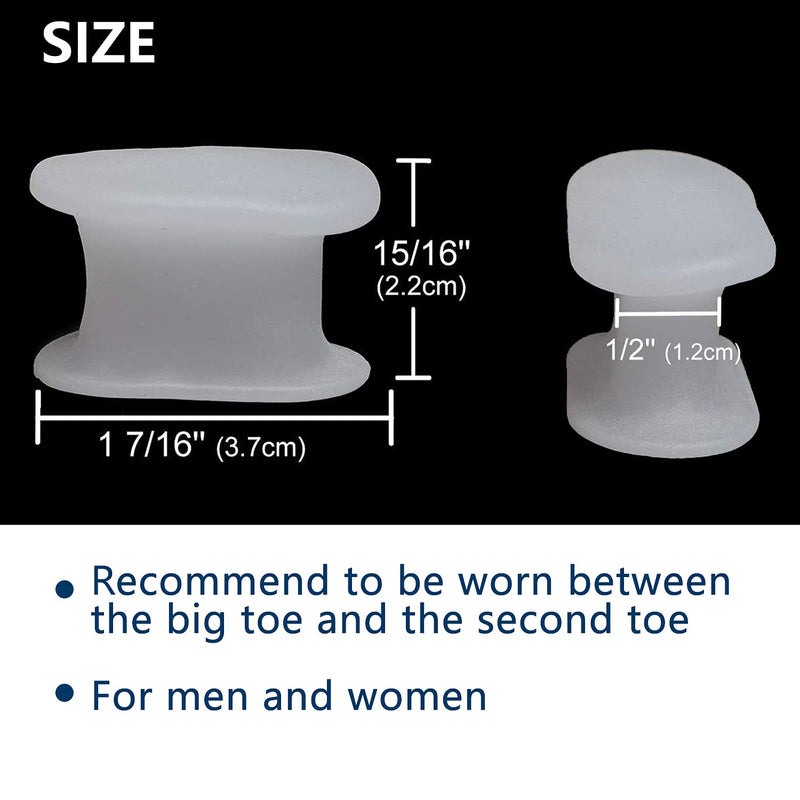 [Australia] - PrettSole 6 Pairs Toe Separators(1/2' Thick), Silicone Toe Spacer, Bunion Relief Pads to Temporarily Correct Big Toe & Relieve Bunion Pain, Overlapping Toe 