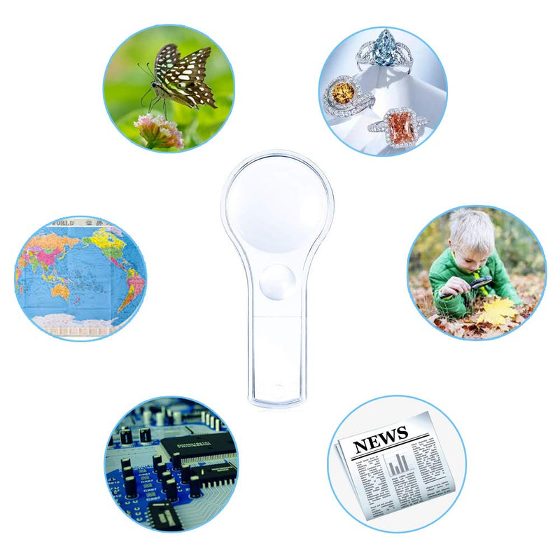 [Australia] - IRCHLYN 24 Pack Plastic Magnifier, Mini Magnifying Glass 5X and 15X Handheld Reading for Kids Home, Classroom, Outdoor Science Observation Hand Lens 