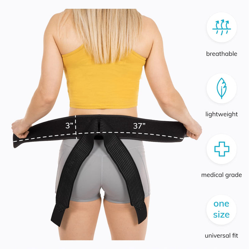 [Australia] - BraceAbility Sacroiliac Joint Belt - SI Lower Back Relief Brace for Sciatica, Pinched Sciatic Nerve, Herniated Disc Treatment, Pregnancy Postpartum Hip Flexor, Bursitis and Arthritis Pain (One Size) 