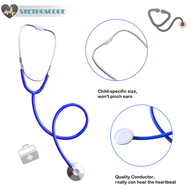 [Australia] - Lab Coat for Kids - White Doctor Coat with Stethoscope Toys - Kids Vet Coat, Doctor Dress Up Costume for Toddler Boys Girls White Lab Coat Kids-S (Height: 43-47Inch) 