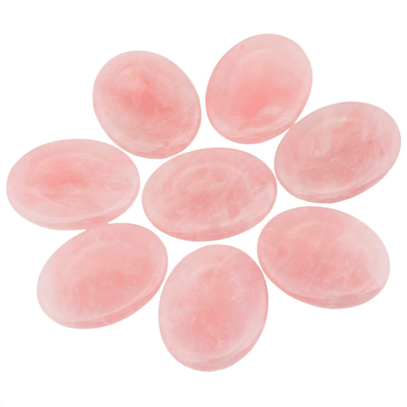[Australia] - mookaitedecor 1Pc Natural Rose Quartz Thumb Stone,Pocket Palm Worry Stone Healing Crystal Meditation Stress Relief,Top Drilled 1pc Rose Quartz 