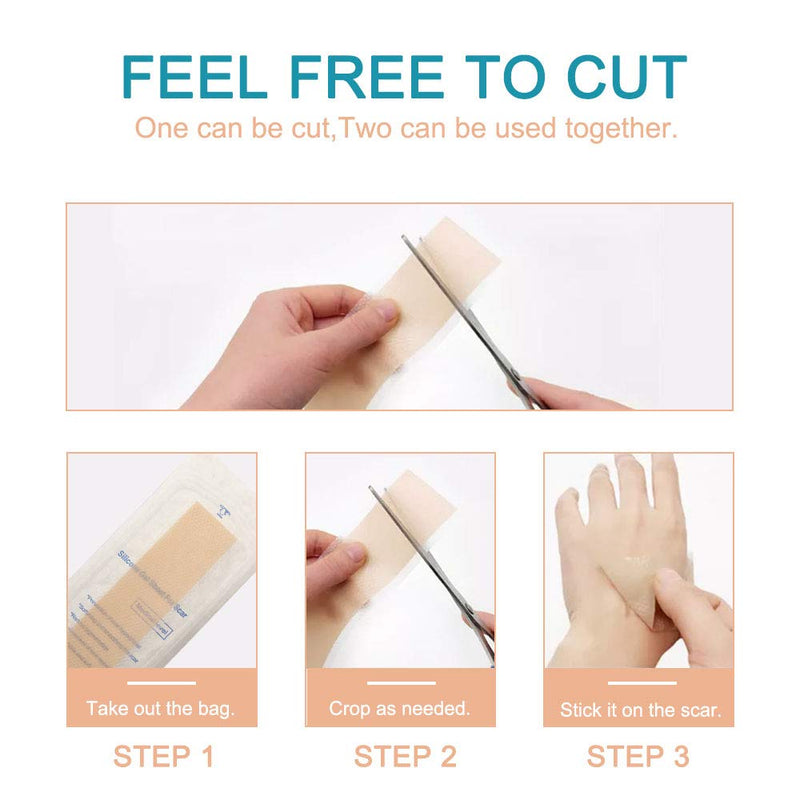 [Australia] - Silicone Scar Sheets, IFUDOIT 4 Sheets Reusable Silicone Scar Removal Sheets, Effectively Repair Scars Resulting from Surgery, Injury, Burns, Acne, C-Section 1 Pcs 