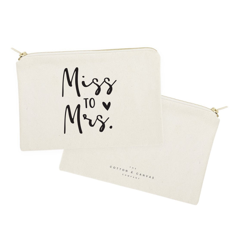 [Australia] - The Cotton & Canvas Co. Miss to Mrs. Wedding Cosmetic Bag, Bridal Party Gift and Travel Make Up Pouch Miss to Mrs. 