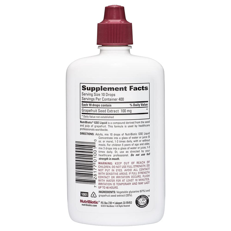 [Australia] - NutriBiotic – GSE, 4 Oz Liquid | The Original Grapefruit Seed Extract Liquid Concentrate with Bioflavonoids | Potent Immune & Overall Health Support | Vegan, Gluten Free, Non-GMO 