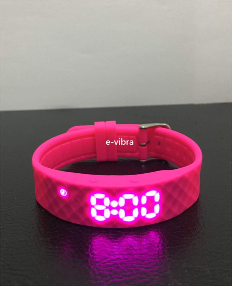 [Australia] - e-vibra Premium Potty Training Watch - Rechargeable Silent Vibrating Watch - Medical Reminder Watch for Girls/Boys - with Timer and 15 Daily Alarms (Pink) 
