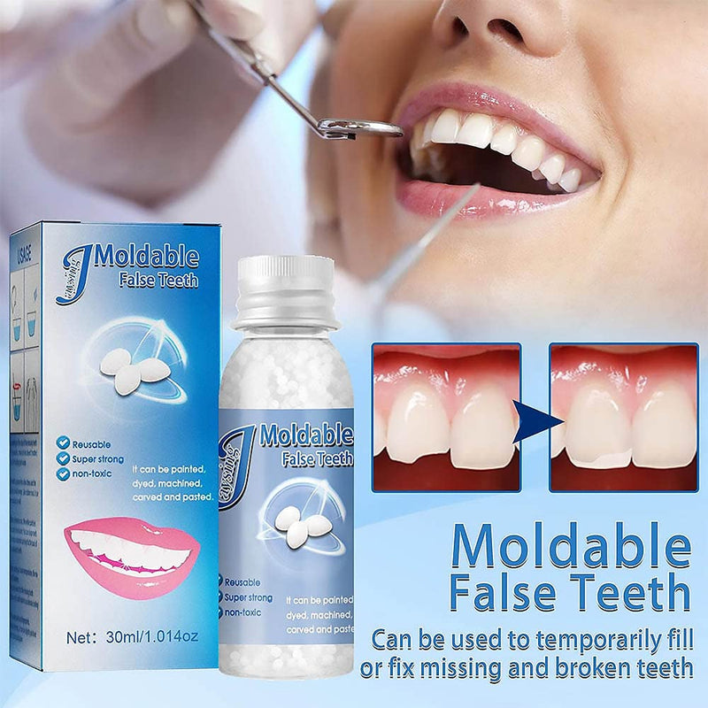 [Australia] - Temporary Tooth Repair Kits,Dental Repair Denture Repair Beads for Temporary Fixing Filling Missing Broken Tooth Moldable Fake Teeth 