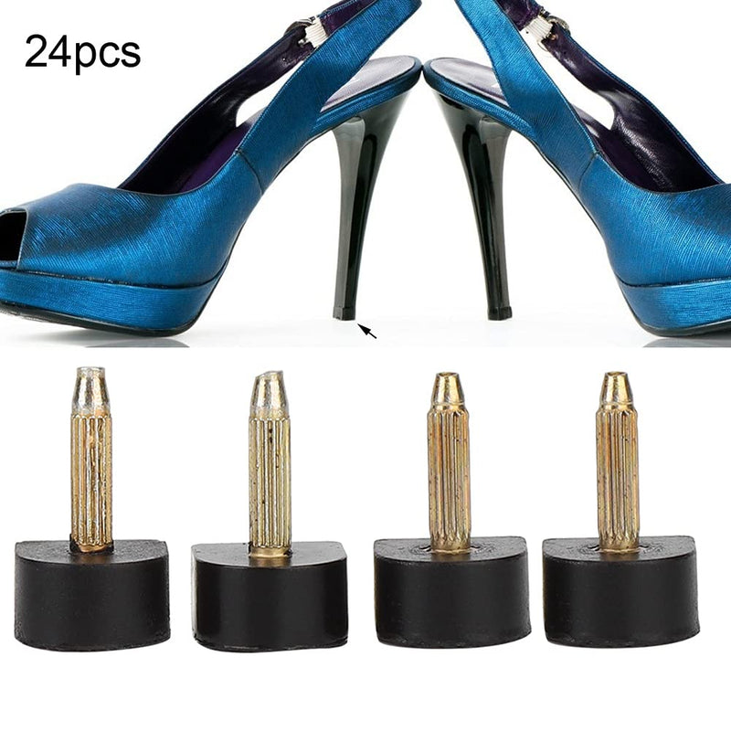 [Australia] - 24pcs High Heel Replacement Tips, Heel Cap Replacement Shoe Repair Stiletto Dowel Heel Repair Cover Heel Dowels Protector for Woman (13x13cm) 13x13cm 