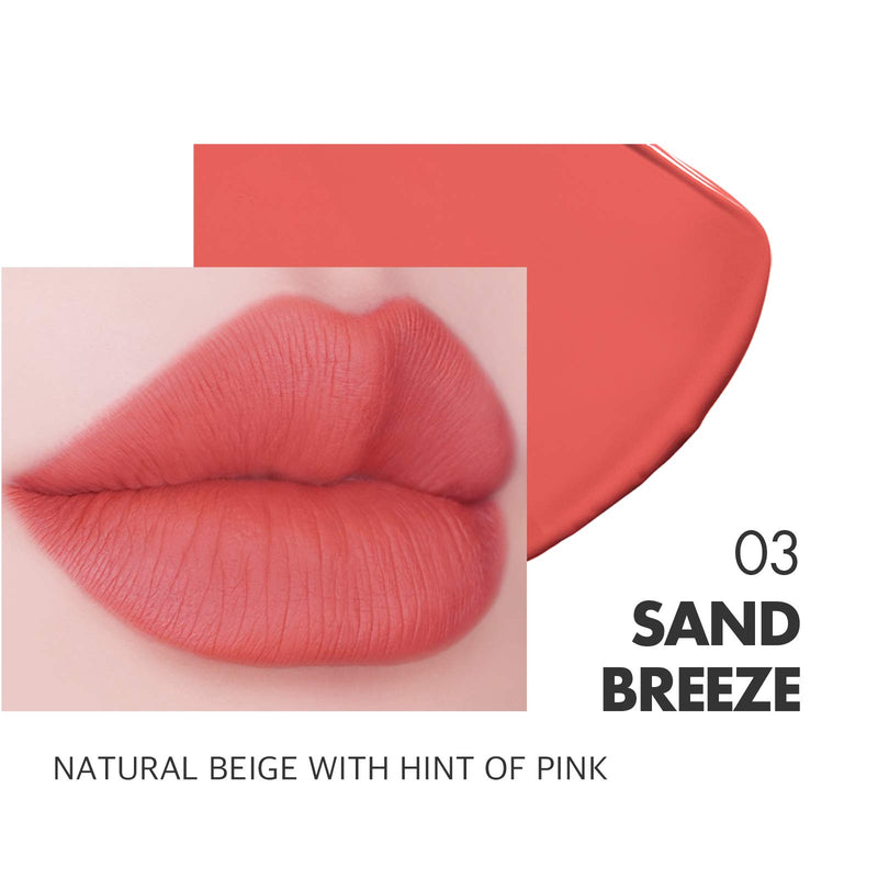 [Australia] - AEKYUNG LUNA Matte Leather Lip Stain, Velvet Matte Liquid Cream Lip, Highly Pigmented Color | 03 Sand Breeze 