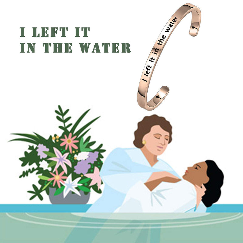 [Australia] - MAOFAED Adult Woman Baptism Gift Teen Girl Baptized Bracelet I Left it in The Water Christian Jewelry Gift for Her CB-leftinthewaterrg 
