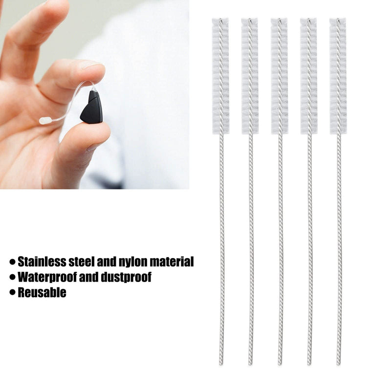 [Australia] - 10pcs 2.5mm Hearing Aid Vent Brush Professional Nylon Hair Hearing Aid Tube Cleaning Tool Accessory for Clean Small Holes or Pipes 