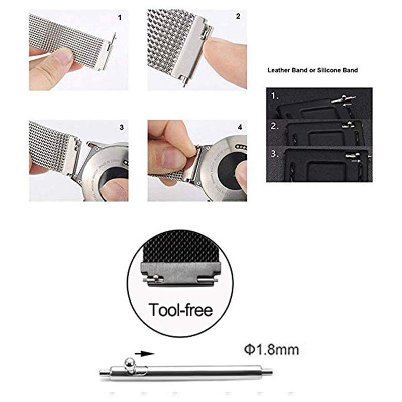 [Australia] - AOKELILY Quick Release Spring Bars Pins-20PCS Stainless Steel Watch Strap Watch Repair Spring Bar Tool 12mm 