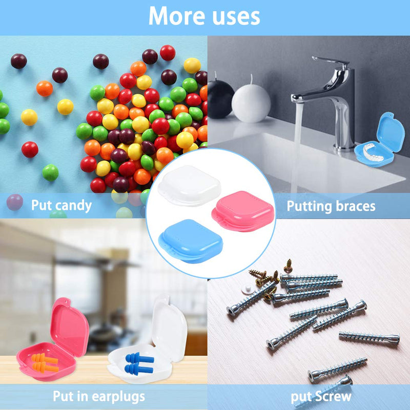 [Australia] - ZCDA Denture Box, Retainer Case, 3 Pcs Retainer Box for Braces, Denture, Retainer, Mouth Guard, Dry and Breathable (Pink, White, Blue) 