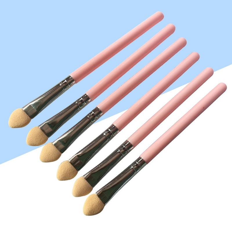 [Australia] - Lurrose 6PCS Portable Sponge Eye Shadow Brush Eyeshadow Applicators Slim Handle Brush Beauty Makeup Tool Paint Brushes for Women Girls 