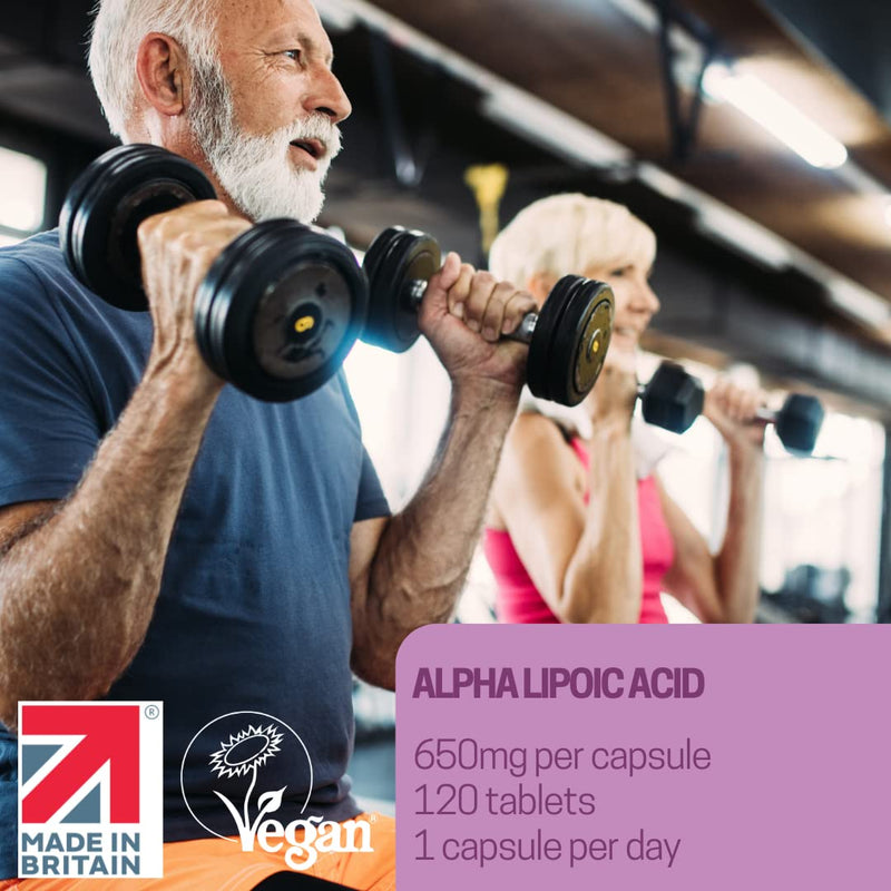 [Australia] - Alpha Lipoic Acid 650mg, 120 High Strength Vegan-Friendly Capsules - Powerful Antioxidant - 4 Month Supply - Made in The UK by Northumbria Health 