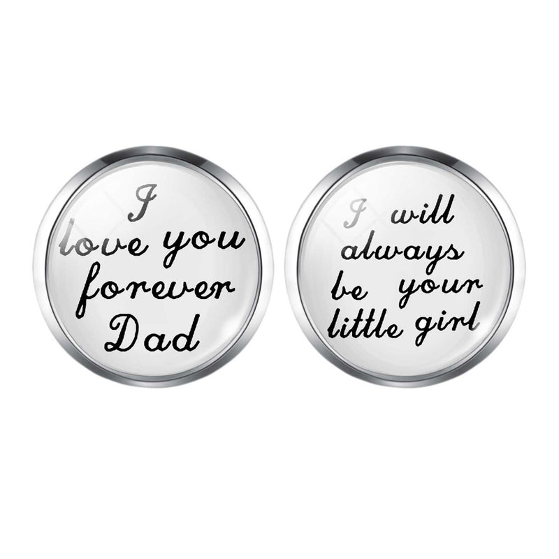 [Australia] - JIAYIQI Mens Wedding Cufflinks Father of The Bride Gifts I love you forever Dad,I will always be your little girl 